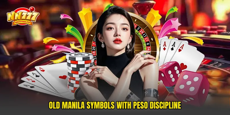 Old Manila symbols with peso discipline